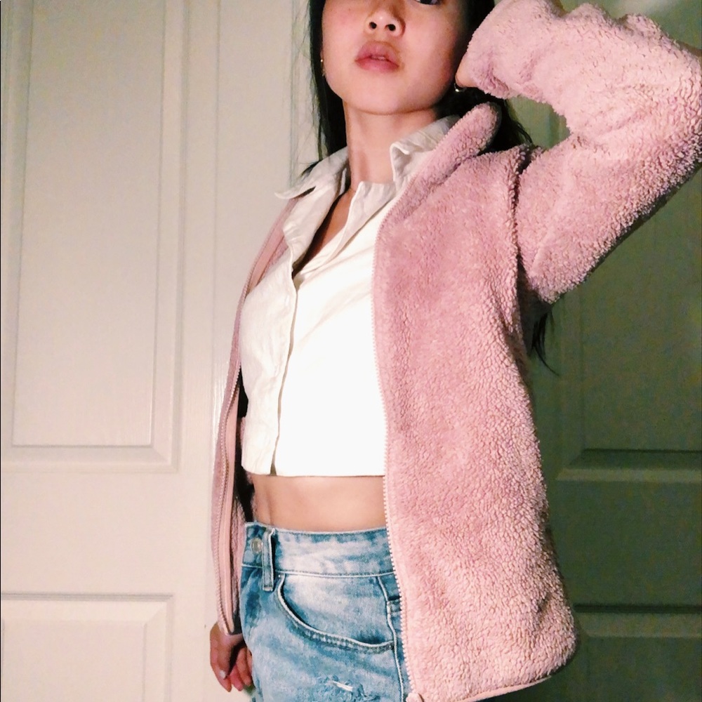 Uniqlo Pink Fuzzy Jacket